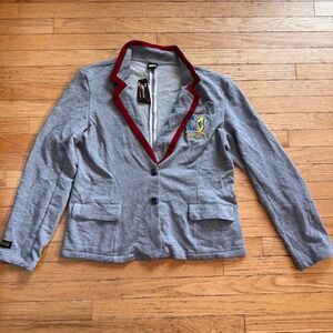 NWT Beetlejuice Beetlejuice Astrid‎ Northanger Prep School Crest Blazer Gray XL